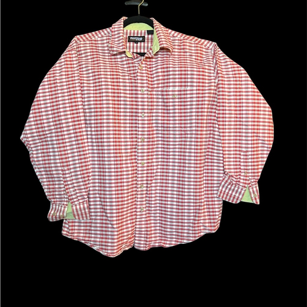 Men's Red Checkered Shirt Resistol Rodeo Gear sz large long sleeve button up